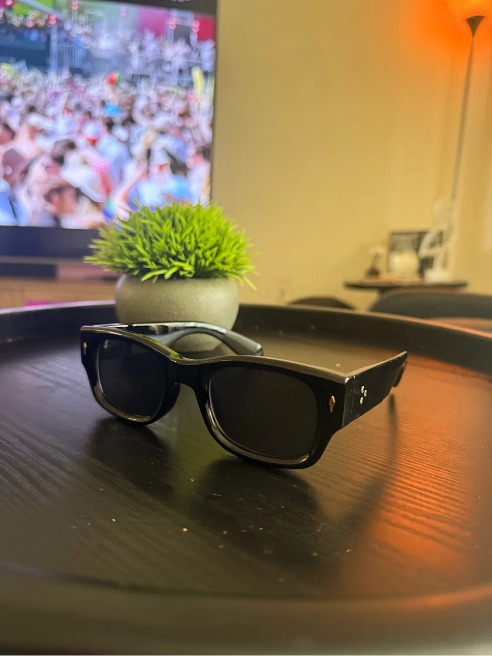 Men's Black Rectangular Fashion Sunglasses - Sleek Minimal Style